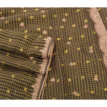 Load image into Gallery viewer, Sanskriti Vintage Black Indian Sari Art Silk Hand Beaded Sarees Woven Fabric
