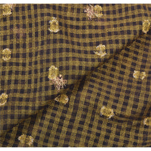 Load image into Gallery viewer, Sanskriti Vintage Black Indian Sari Art Silk Hand Beaded Sarees Woven Fabric
