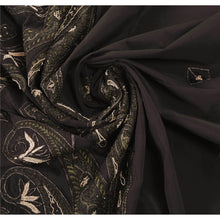 Load image into Gallery viewer, Sanskriti Vintage Black Sarees Pure Silk Hand Beaded Craft Fabric Cultural Sari
