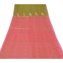 Load image into Gallery viewer, Sanskriti Vintage Green Indian Sarees Art Silk Woven Craft Fabric 5 Yard Sari
