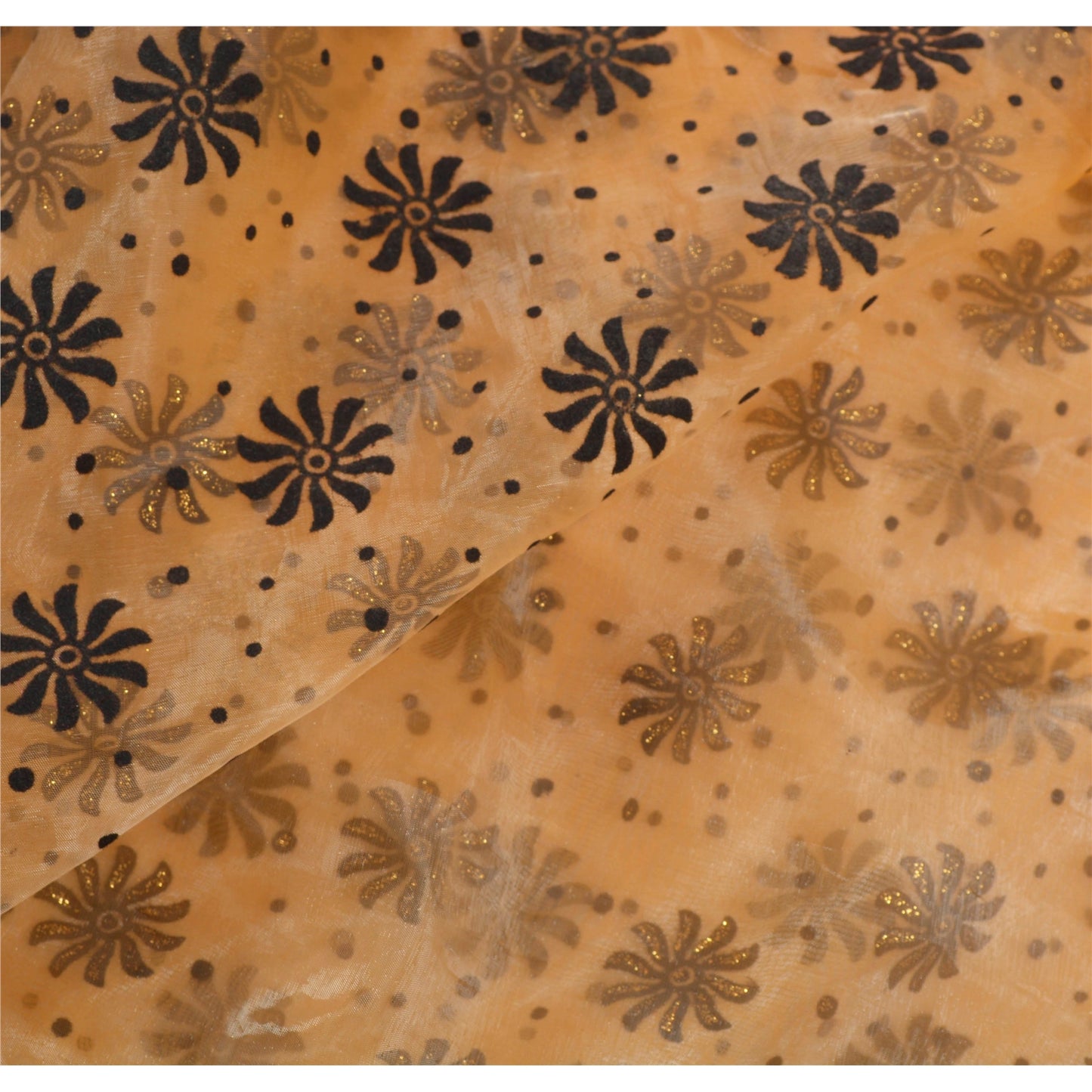 Sanskriti Vintage Peach Sarees Art Silk Embroidered Craft Sustainable Fabric Premium Sari