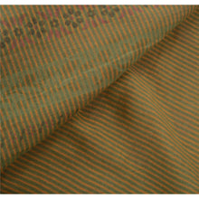Load image into Gallery viewer, Sanskriti Vintage Green Sarees Cotton Woven Block Printed Craft Fabric 5 YD Sari

