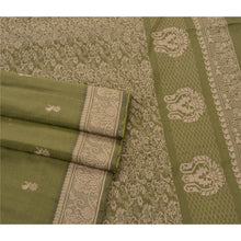 Load image into Gallery viewer, Sanskriti Vintage Green Sarees Art Silk Woven Craft Fabric Premium 5 Yard Sari
