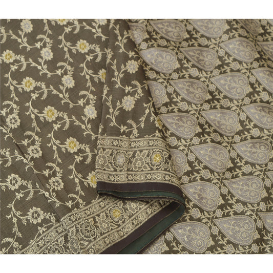 Sanskriti Vintage Green Sarees Art Silk Woven Premium Indian Sari Fashion Sustainable Fabric