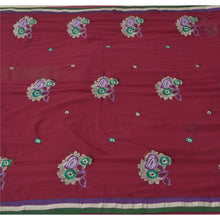 Load image into Gallery viewer, Sanskriti Vintage Purple Sarees Georgette Embroidered Fabric Sari Blouse Piece
