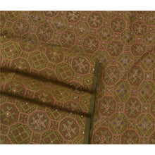 Load image into Gallery viewer, Sanskriti Vinatage Sanskriti Vintage Green Sarees Art Silk Hand Beaded Woven Craft Fabric Sari
