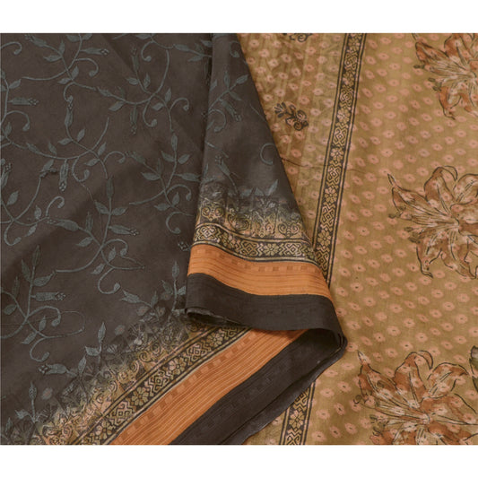Sanskriti Vintage Black Sarees Pure Silk Embroidered Woven Craft Sustainable Fabric Sari