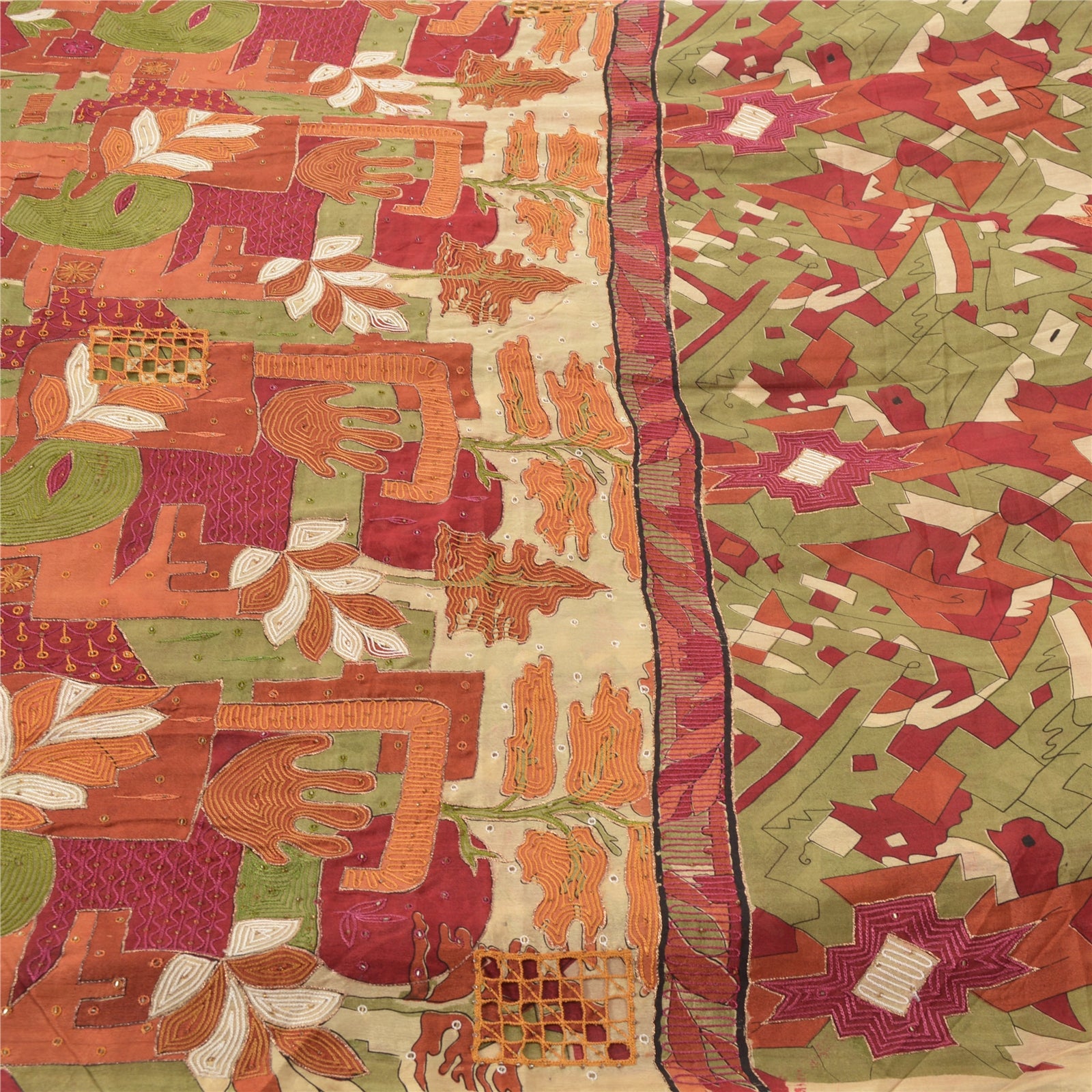 Санскрити Винтажное индийское сари 100% чистый шелк тканые сари ремесло 5 ярдов устойчивая ткань