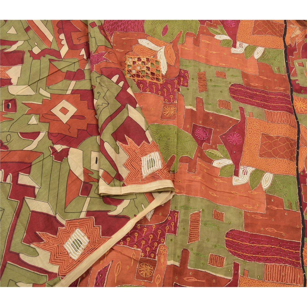 Sanskriti Vinatage Sanskriti Vintage Indian Sari 100% Pure Silk Woven Sarees Craft 5 Yard Fabric