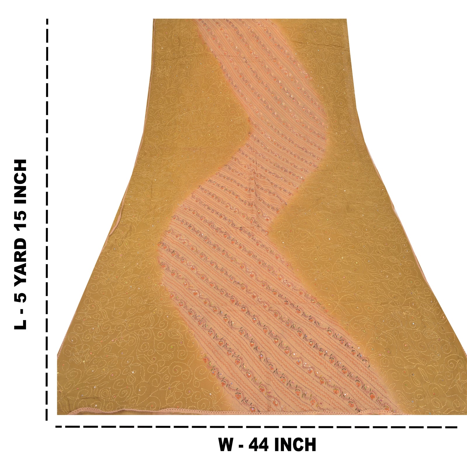 Санскритские винтажные зеленые сари из смеси жоржета, расшитые вручную бисером, ткань Kantha Sari из экологически чистой ткани