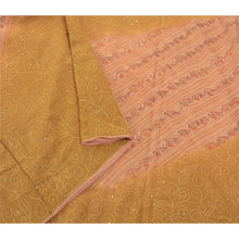 Load image into Gallery viewer, Sanskriti Vintage Green Sarees Blend Georgette Hand Beaded Kantha Sari Fabric
