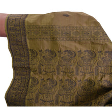 Load image into Gallery viewer, Sanskriti Vintage Green Indian Sari Art Silk Woven Baluchari Fabric 5 YD Sarees
