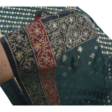 Load image into Gallery viewer, Sanskriti Vintage Green Sarees Art Silk Indian Sari Woven Premium 5 Yard Fabric

