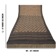 Load image into Gallery viewer, Sanskriti Vintage Brown Sarees Blend Silk Hand Beaded Woven Craft Fabric Sari
