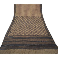Load image into Gallery viewer, Sanskriti Vintage Brown Sarees Blend Silk Hand Beaded Woven Craft Fabric Sari
