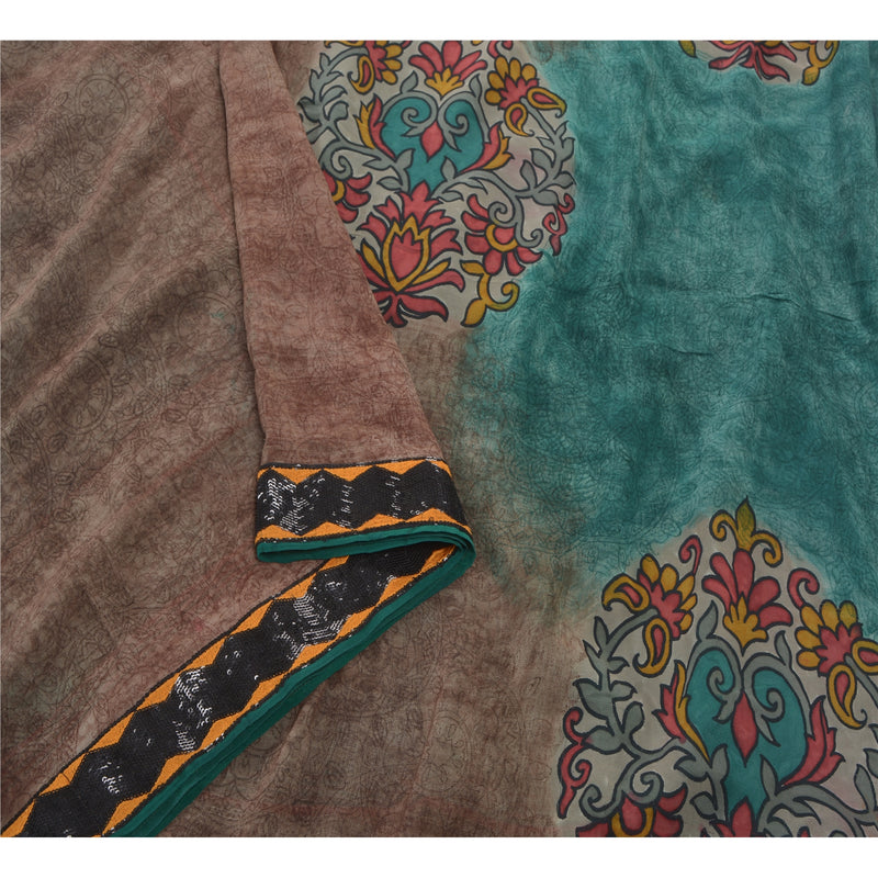 Sanskriti Vintage Sarees Pure Georgette Silk Embroidered Sustainable Fabric Bollywood Sari