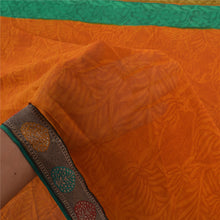Load image into Gallery viewer, Sanskriti Vintage Orange Bollywood Sarees Pure Georgette Silk Woven Sari Fabric
