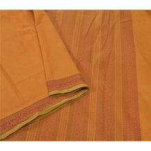 Load image into Gallery viewer, Sanskriti Vintage Mustard Sarees Blend Cotton Sari Woven Premium Craft Fabric
