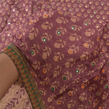 Load image into Gallery viewer, Sanskriti Vintage Purple Sarees Blend Silk Handmade Woven Sari Premium Fabric
