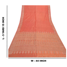 Load image into Gallery viewer, Sanskriti Vintage Orange Indian Sari Blend Silk Woven Sarees Craft 5 Yard Fabric
