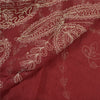 Sanskriti Vintage Dark Red Sarees Blend Georgette Handmade Sari Premium Sustainable Fabric
