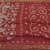 Sanskriti Vintage Dark Red Sarees Blend Georgette Handmade Sari Premium Sustainable Fabric