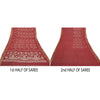 Sanskriti Vintage Dark Red Sarees Blend Georgette Handmade Sari Premium Sustainable Fabric
