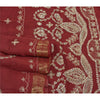 Sanskriti Vintage Dark Red Sarees Blend Georgette Handmade Sari Premium Sustainable Fabric