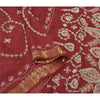 Sanskriti Vintage Dark Red Sarees Blend Georgette Handmade Sari Premium Sustainable Fabric