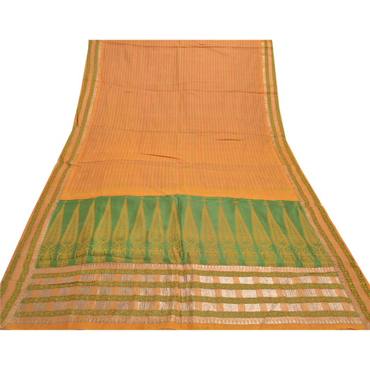 Sanskriti Vintage Sarees Blend Cotton Woven Brocade Sari Craft Premium Sustainable Fabric
