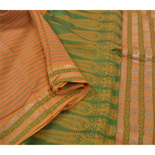 Sanskriti Vintage Sarees Blend Cotton Woven Brocade Sari Craft Premium Sustainable Fabric