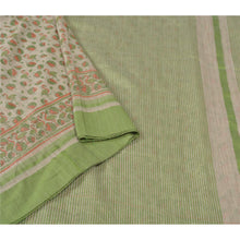 Load image into Gallery viewer, Sanskriti Vintage Cream Indian Sari Cotton Printed &amp; Woven Sarees Craft Fabric
