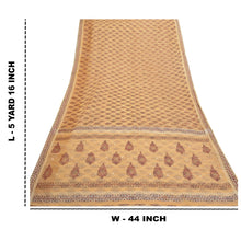 Load image into Gallery viewer, Sanskriti Vintage Peach Indian Sari Blend Cotton Block Printed Sarees Fabric

