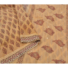 Load image into Gallery viewer, Sanskriti Vintage Peach Indian Sari Blend Cotton Block Printed Sarees Fabric
