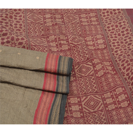 Sanskriti Vintage Sarees 100% Pure Cotton Hand Woven Tant Sari Premium Sustainable Fabric