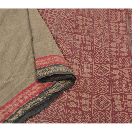 Sanskriti Vintage Sarees 100% Pure Cotton Hand Woven Tant Sari Premium Sustainable Fabric