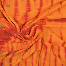 Load image into Gallery viewer, Sanskriti Vintage Yellow Sarees Georgette Handmade Leheria Sari Premium Fabric
