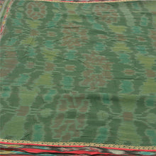 Load image into Gallery viewer, Sanskriti Vintage Green Sambalpuri Ikat Sarees Handwoven Pure Cotton Sari Fabric
