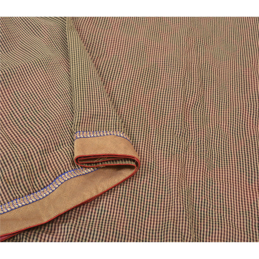 Sanskriti Vintage Pink Sarees Blend Georgette Embroidered Woven Sari Sustainable Fabric