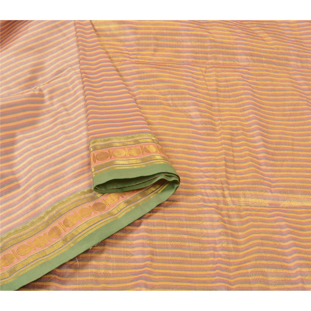 Sanskriti Vintage Indian Sari Art Silk Woven Premium Sarees Zari 5 Yard Fabric