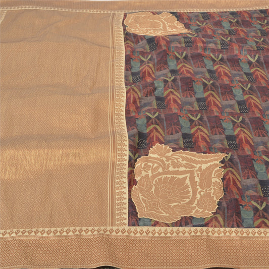 Sanskriti Vintage Indian Sari Art Silk Woven Printed Premium Sarees Craft Sustainable Fabric