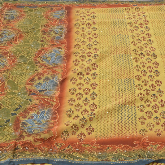 Sanskriti Vintage Saree Pure Silk Craft Sustainable Fabric Hand Embroidery Kantha Sari