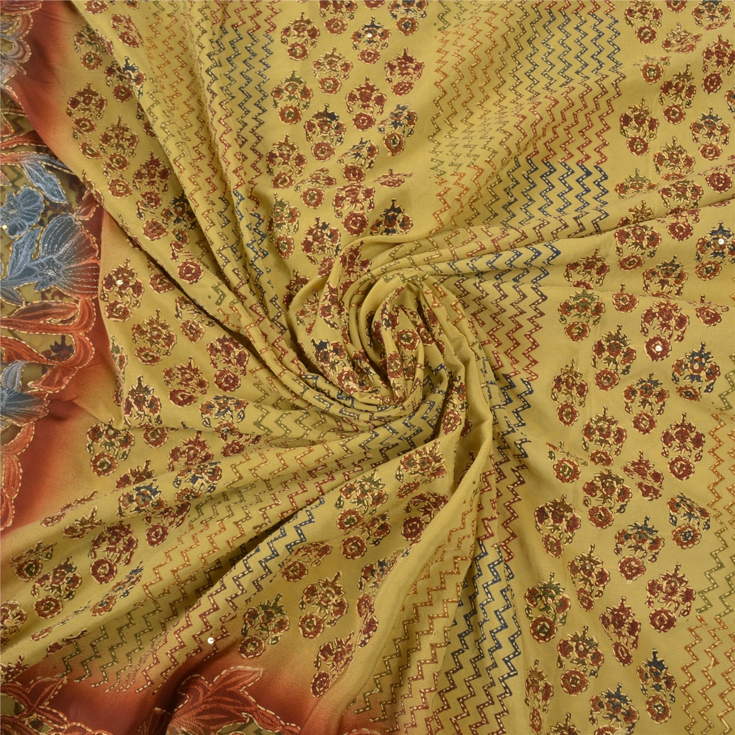 Sanskriti Vintage Saree Pure Silk Craft Sustainable Fabric Hand Embroidery Kantha Sari