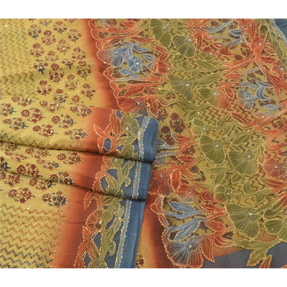 Sanskriti Vintage Saree Pure Silk Craft Sustainable Fabric Hand Embroidery Kantha Sari