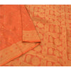Sanskriti Vintage Orange Sarees 100% Ren Silke Vævet Indisk Sari Håndværksmæssigt Bæredygtigt Stoff