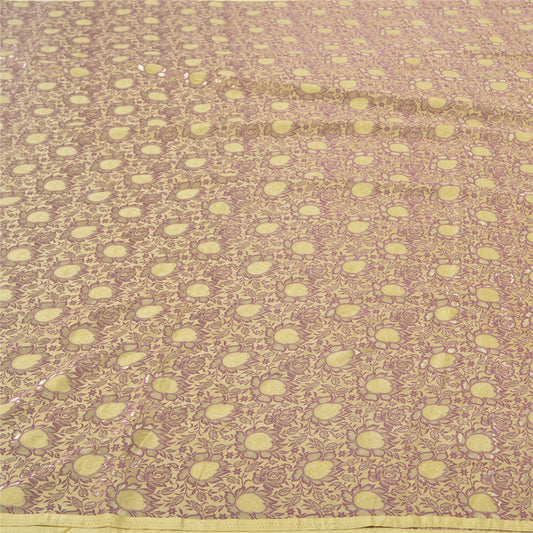 Sanskriti Vintage Cream Sarees Art Silk Woven Sari Craft Indian Premium Sustainable Fabric