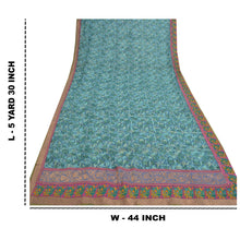 Load image into Gallery viewer, Sanskriti Vintage Sarees Blend Georgette Embroidered Sari Premium 5 Yard Fabric
