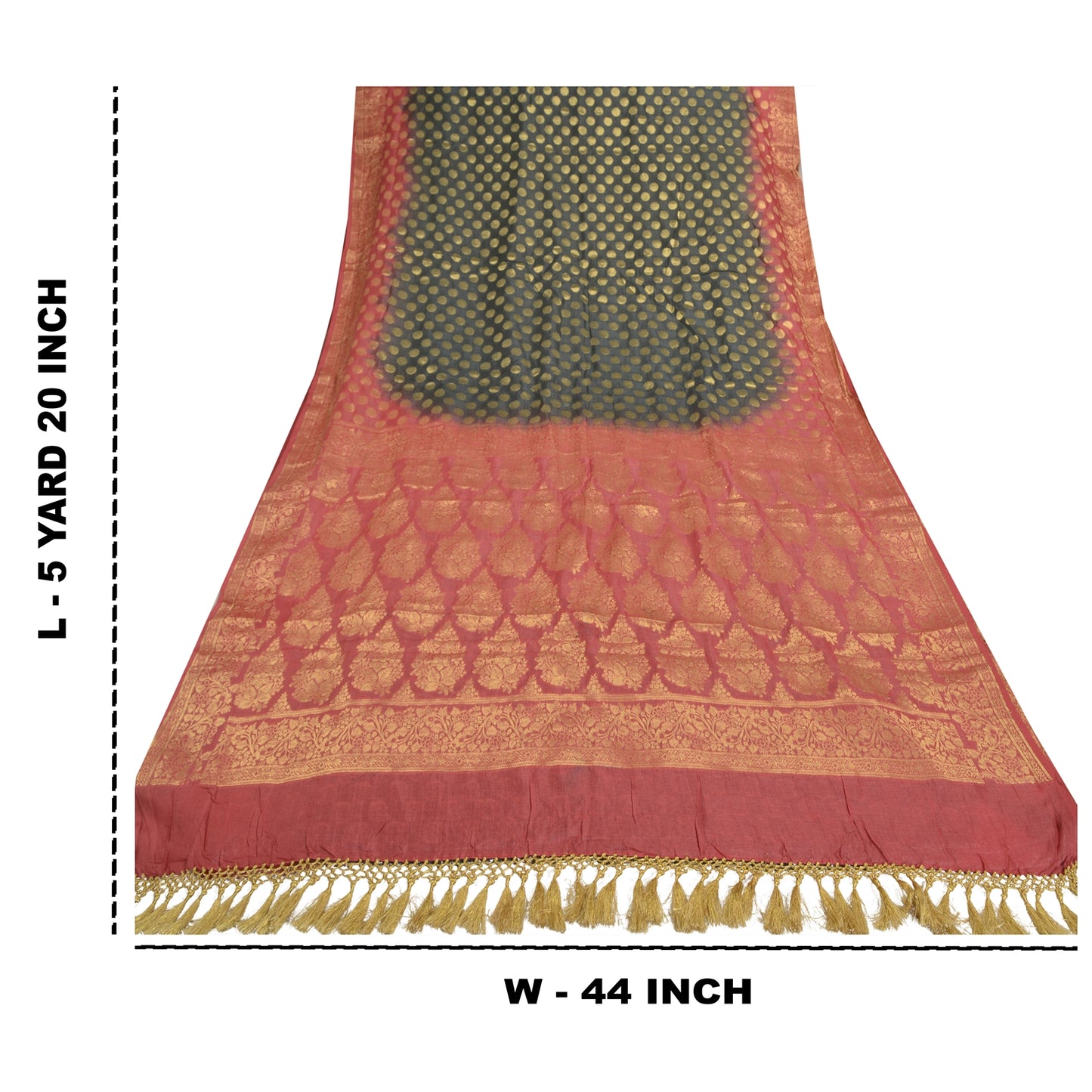 Sanskriti Vintage Black Sarees Chanderi Silk Woven Sari Premium Sustainable Fabric