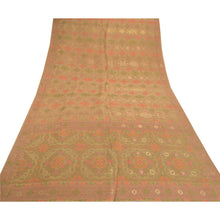 Load image into Gallery viewer, Sanskriti Vintage Beige Sarees Pure Silk Hand-Woven Tanchoi Sari Premium Fabric

