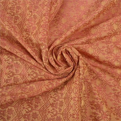 Санскрити Винтаж бежевые индийские сари Искусство Шелк Тканое Сари Премиум 5 ярдов Экологичная Ткань